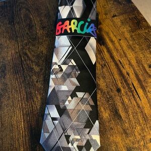 J. Garcia Black and Gray Geometric Tie